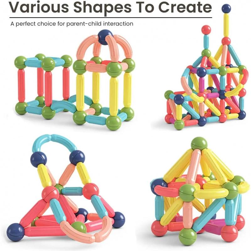 Magnetic Building Blocks for Kids: Magnetic Stick Montessori Game for 3 4 5 Years Old Toddlers - STEM Starter Toy for Kids Age 3-5 Preschool - Birthday Gift for Boys Girls