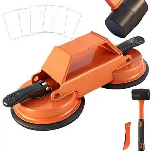 Heavy Duty Floor Gap Repair Tool 45°Striking Surface Iron Made with Enhanced Suction Cup Slot Cutter Hammer 5pcs Sticky Pads for Laminate Vinyl Flooring