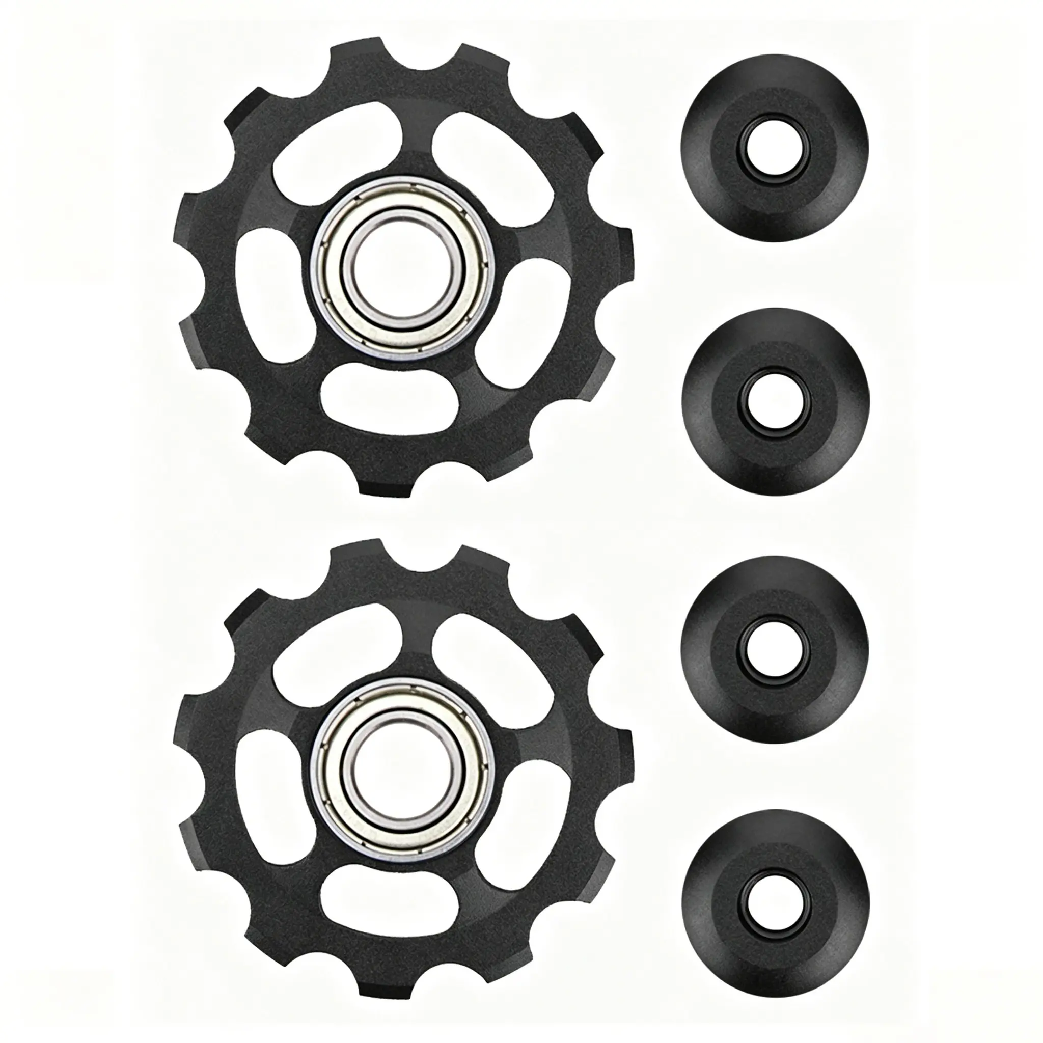 2pcs 11T High-Performance Aluminum Alloy Bike Jockey Wheels Upgrade - Durable, Lightweight, And Universal Fit for Smooth Riding Experience, Durable Bicycle Gear Shifters, Outdoor Cycling Equipment, Bike Parts
