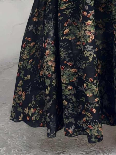 【Plus Size】 All Over Floral Print Skirt, Elegant Long Skirt for Women, Women's Bottoms for All Seasons, Womenswear 【Plus Size】 All Over Floral Print Skirt, Elegant Long Skirt for Women, Women's Bottoms for All Seasons, Womenswear