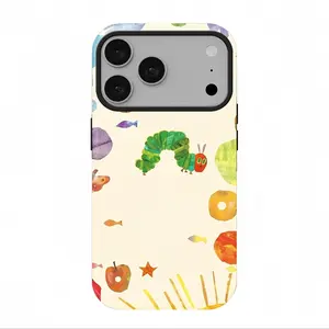 The Very Hungry Caterpillar Phone Case, compatible with iPhone 17 Pro Max, 16, 15, 14, 13 and 12. Dual-layer shockproof protective cover, perfect for gifting.