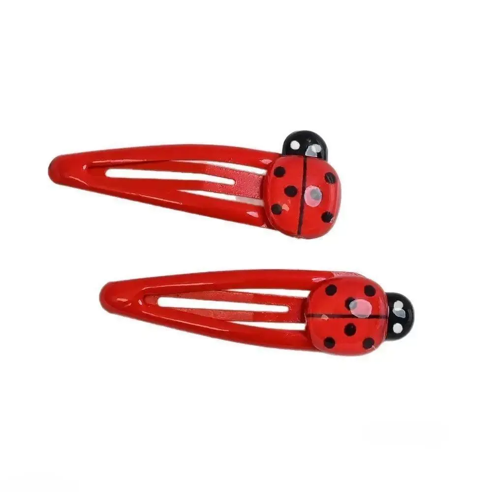 Female 6Pcs Ladybug Animal Hair Barrettes (6x2.5cm) - Non-Slip Strong Clasp Secure Hold, Damage-Free Fashion Accessories, Birthday Presents for Teen Girls