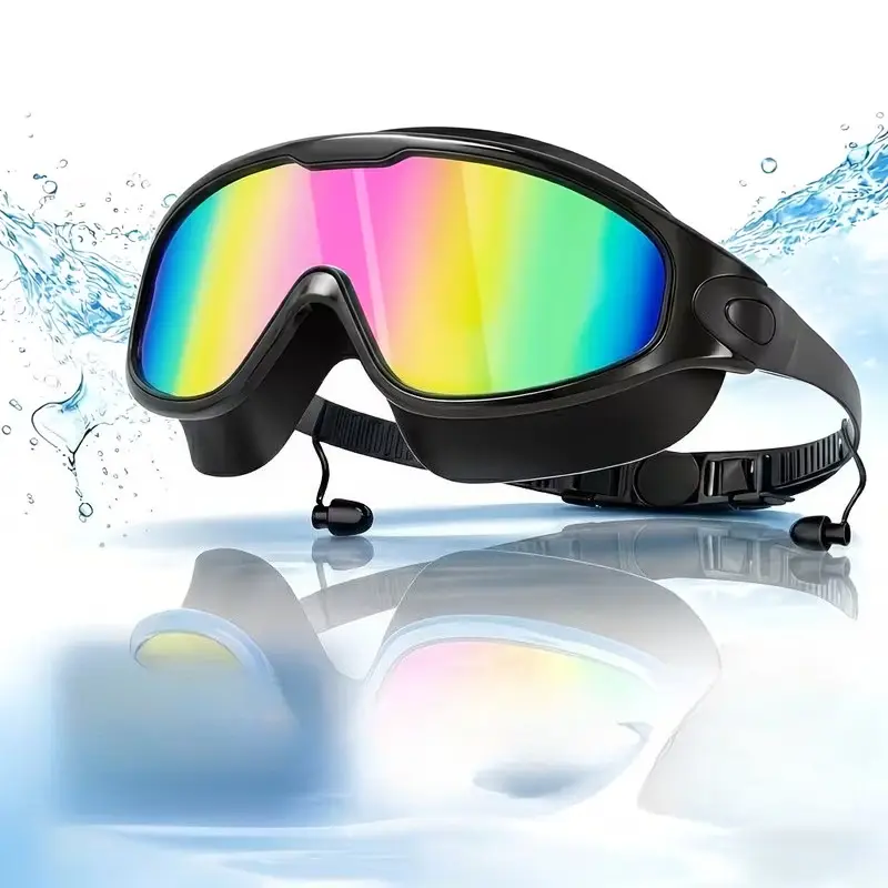 Unisex Waterproof Swimming Goggles - Adjustable Strap Sport Goggles with Anti-Fog, UV Protection, Earbuds for Pool Training & Open Water Fitness, Goggles For Swimming