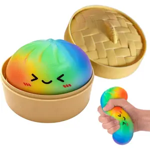 Colorful Stress Relief Ball Dumpling with Box – Silicone Fidget Toy for Adults, Decompression Venting Toy for Stress & Anxiety, Soft Squeeze Ball for Relaxation