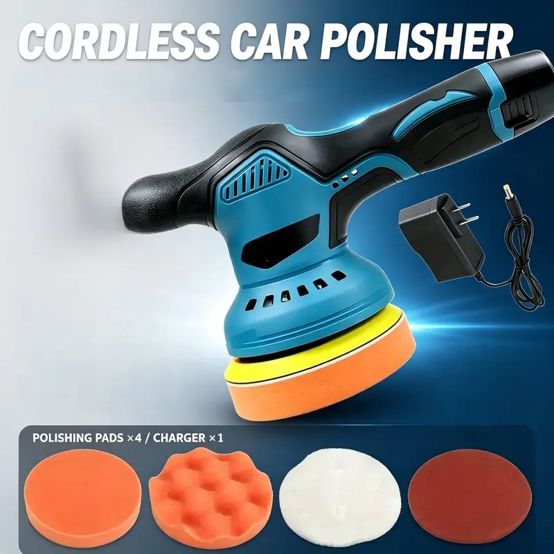 Wireless Car Polisher & Waxer - Adjustable Speed Up to 5500 RPM, Rechargeable Lithium Battery with Charger, for Car Detailing & Scratch Repair