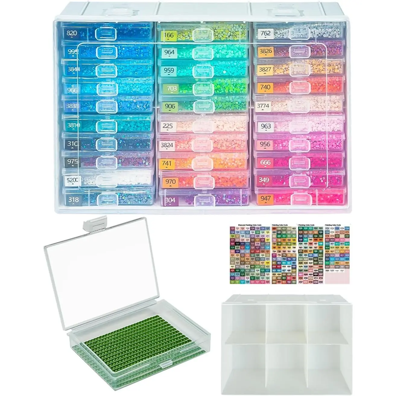 Art Trays with , 30 count  Painting Storage, White | 30 count  Painting Trays with  &  Painting Storage,  Painting Accessories for  Art Beads, 1 Pack