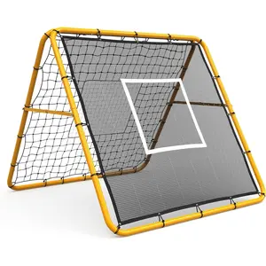 Soccer Volleyball Rebounder Net with Steel Frame, 4×4/6×4 Ft Adjustable Angle Softball Rebounder Pitchback Net, Quick Setup Foldable Training Net, Practice Equipment Rebounder Gifts for Kids Teens Outdoor Indoor and Backyard