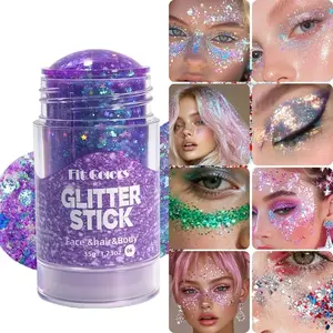 Multi-Use Glitter Stick for Face, Hair & Body, Chunky Holographic Sequins, Sparkly Shimmer, Long-Lasting for Festivals, Raves & Parties
