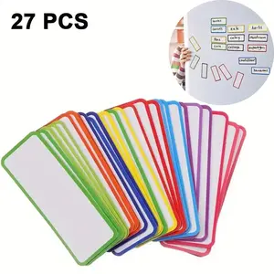 Magnetic Whiteboard Refrigerator Magnets, 27pcs/set Erasable Magnetic Whiteboard Sticker, Reusable Magnetic Labels for Home Office School, Fridge Magnets summervibes☀️