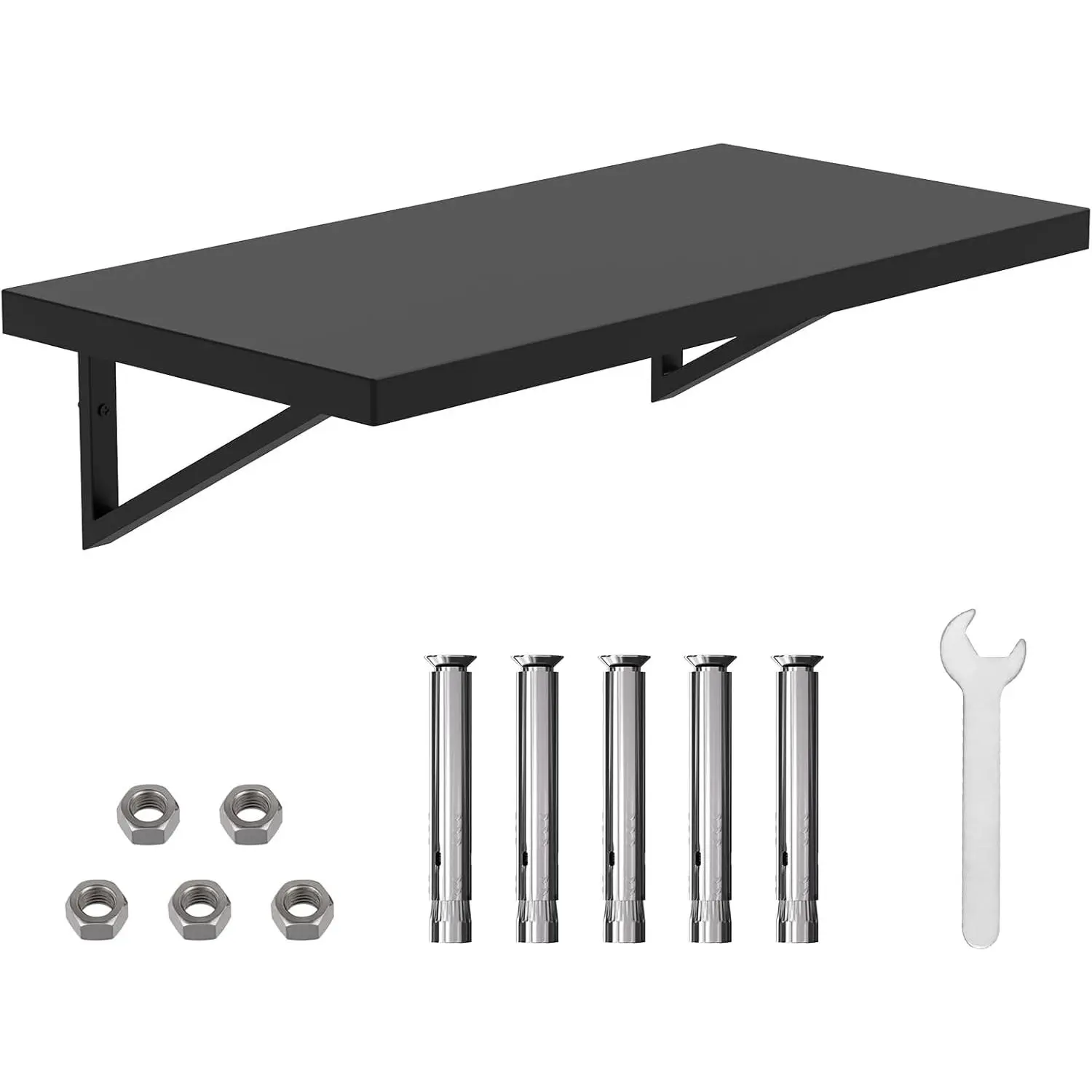 Metal Floating Wall Mounted Steel Shelf (12x24 In) - 250 lb Capacity, for Home, Restaurant Use, Metal Shelf, Home Decor
