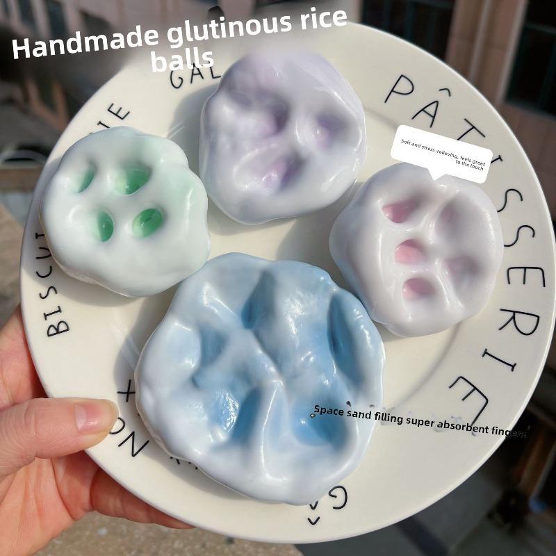 4Pcs Soft Squishy Mochi Ball Fidget Toys, Slow Rebound Stress Relief Toys