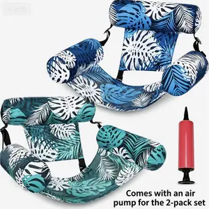 Inflatable Pool Floats with Free Pump Included, 2 Packs  Floating Lounge Chairs , Blow up Pool Noodles for Adult Heavy Duty, Floating Chair for Party Summer Water Beach Lake Fun Father's Day Gifts TikTokShopSummerTurnup