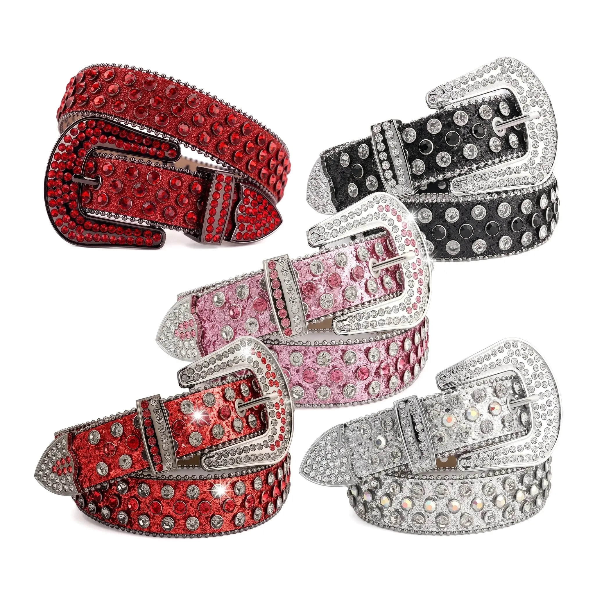 Unisex Wide PU Leather Belt Inlaid With Sparkling Rhinestones, Classic Streetwear Pin Buckle Design, All-Match Neutral Decorative Waistband, Perfect For Denim Jeans, Daily Casual Wear, Street Shooting And Creating Eye-Catching Modern Outfit Combinations