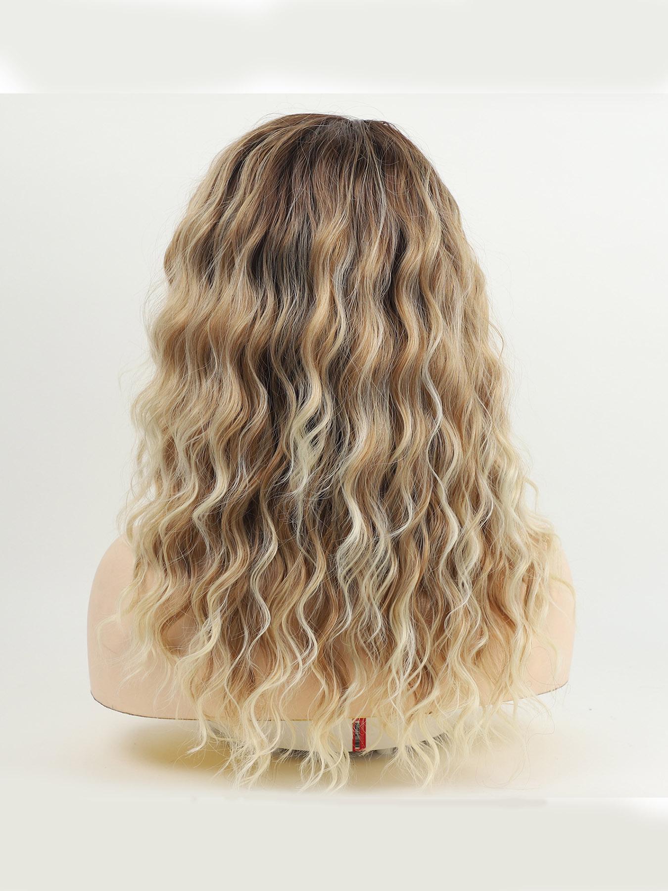 Long Wavy Wigs for Women, Gorgeous Fluffy Wigs without Bangs, Synthetic Full Machine Wigs for Party, Daily Use