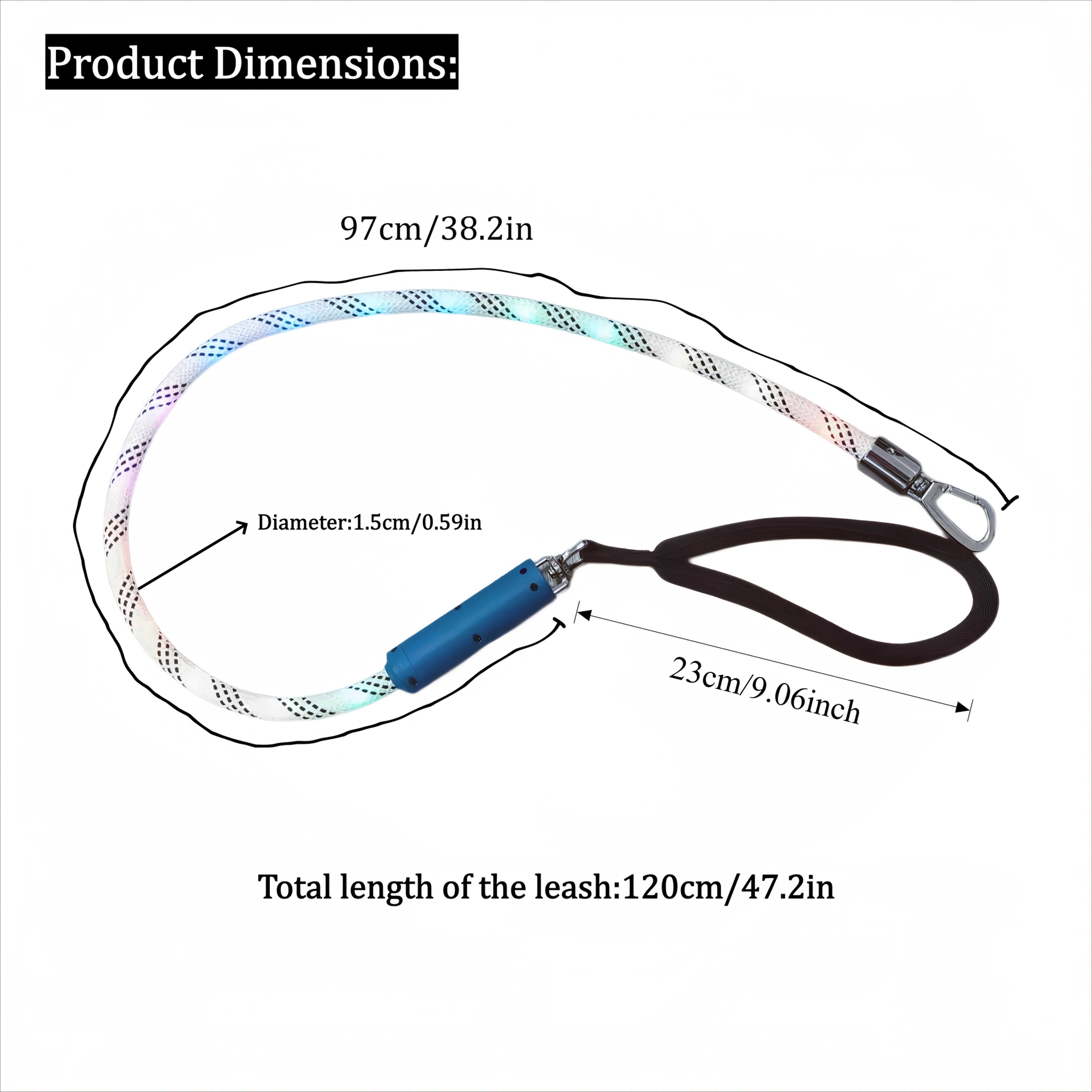 Xeuch LED Illuminated Dog Leash |   Extremely High Visibility for Distances Up to 350 Yards |   Three Lighting Options |   Rechargeable Via USB, No Batteries Required |   Comfortable Handle & Swivel Clasp to Avoid Leash Twisting