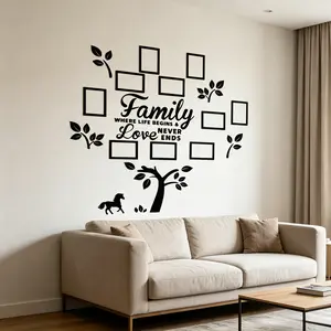 3D Photo Frame, Plaque College Photo Frame, Wall Decoration Combination Acrylic Self Pasting DIY Photo Frame Selfie Gallery Collage With Hanging Template And Wall Mounting Design, Home Tree, Wall Gallery Frames