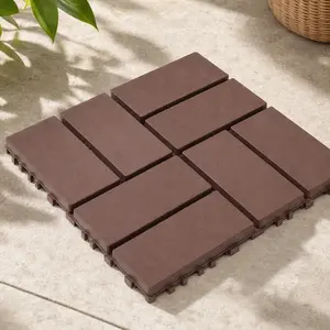 ARCH 12x12 Inch Brown Polypropylene Interlocking Deck Tiles, 44-Pack Waterproof Outdoor Patio Flooring, Snap-Together Plastic Pavers for Garden, Balcony, Poolside, Bathroom, All-Weather Use, DIY Easy Install, Brown Color Options, Polypropylene Materi