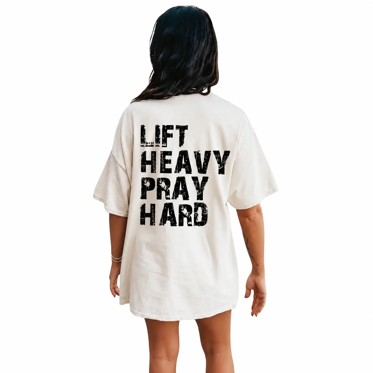 Women's Lift Heavy Pray Hard Gym Tops, Soft Christian Graphics Tee, Athletic Top for Workout & Running, Activewear Running, Tshirt, Christian Clothing, Gym Exercise Activewear, Workout Tops