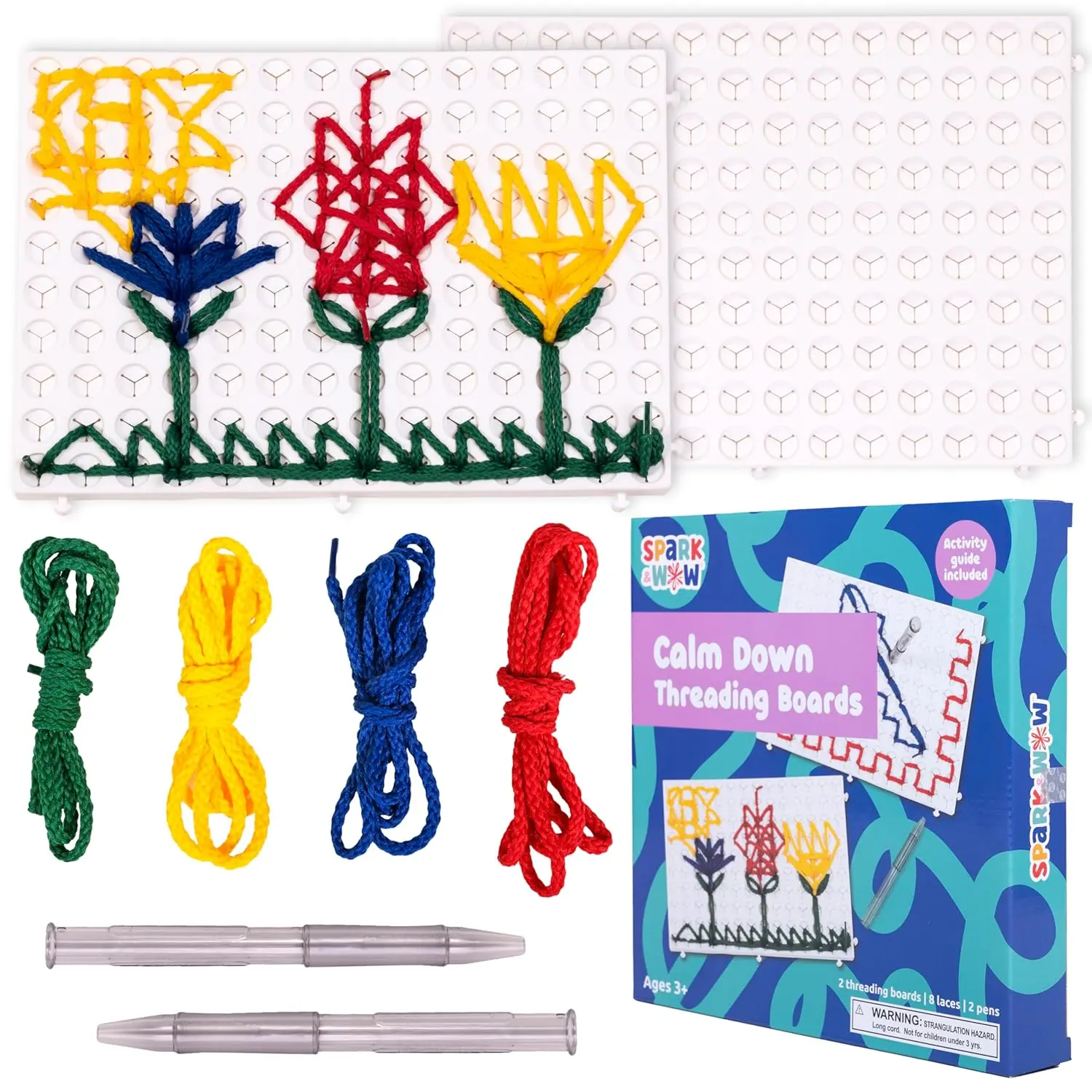 Calm Down Threading Boards, Set of 2, Sensory Activity Board | Autism Toys for Play Therapy, ADHD Toys for Sensory Play