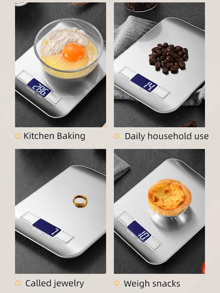 5kg/1g Multifunction Electric Digital Kitchen Food Scale LCD Display, High Precise Waterproff Measuring Scale Stainless Steel 5kg/1g Multifunction Electric Digital Kitchen Food Scale LCD Display, High Precise Waterproff Measuring Scale Stainless Steel