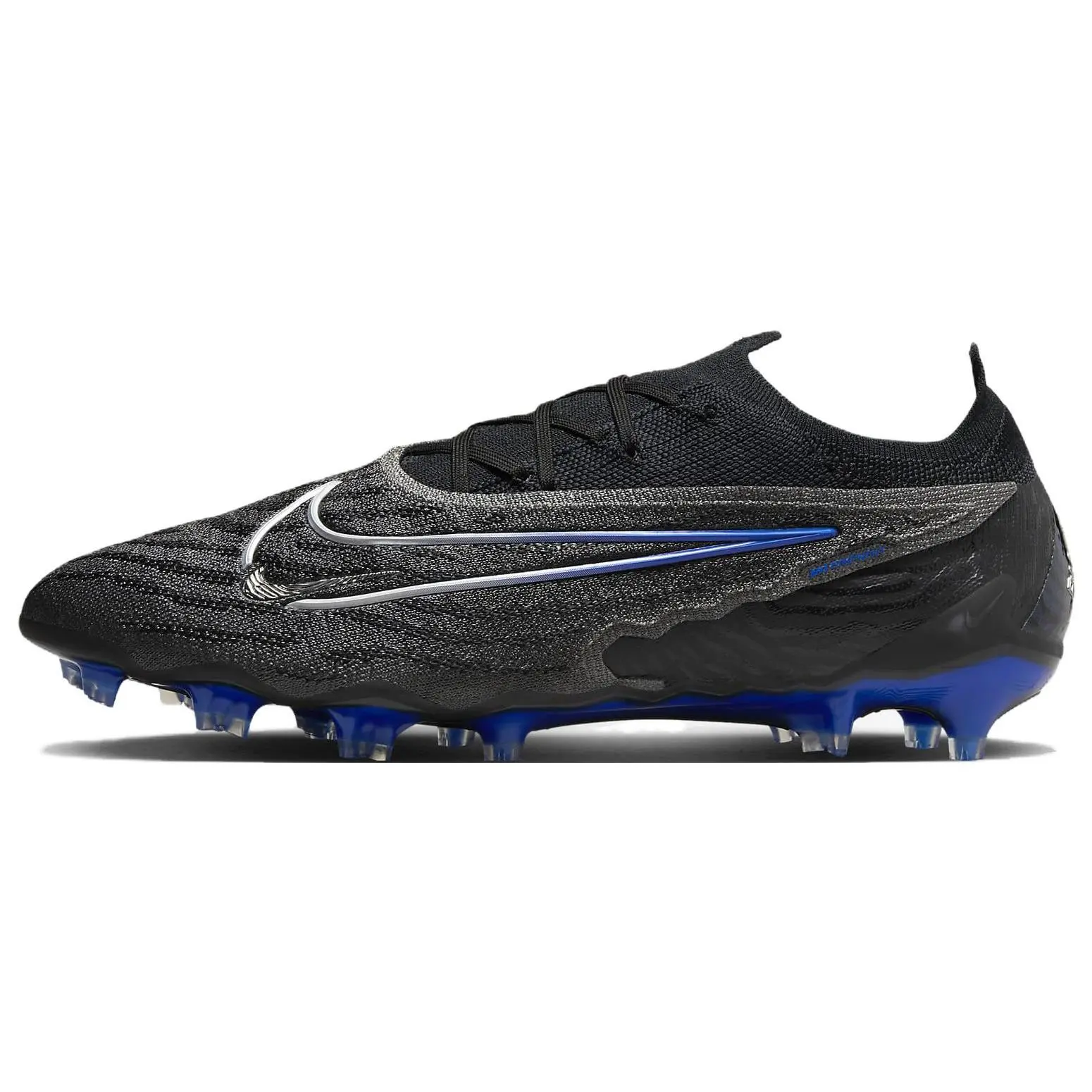 Nike Phantom GX Elite Soccer Cleats for Men and Women – Artificial Turf and Natural Grass, Black and Blue Verifiable, with credentials and supporting global authentication