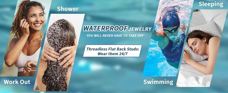 Trendy Push in Stud Earrings, 20G 18G Flat Back Earrings,Hypoallergenic Threadless Stud Multi-Pack, 14K Gold Plated 316L Surgical Steel Earring Sets, Push-in Cartilage Helix Tragus Nose Piercing Jewelry for Women