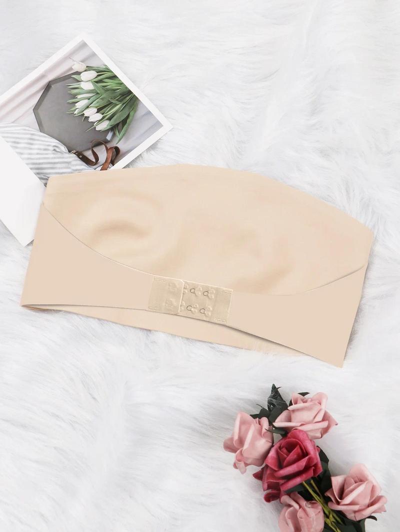 Women’s Strapless Seamless Bra, Wireless Front Button Bralette with Smooth Support, No Padding Comfortable Fit for Daily Wear, Layering, Lounge & Casual Outfits