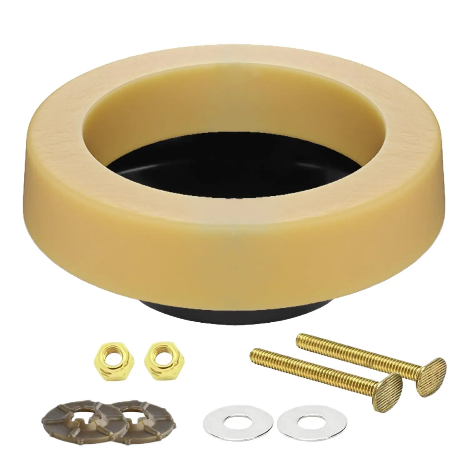 Toilet Wax Ring  Kit,Toilet Seal Ring,with Rust-Resistant Brass ,Caps and Washers,Flange Fits 3-Inch or 4-Inch Drain Pipes