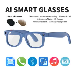 Ai Smart Glasses with 20mp HD Camera, Real-Time Translation, Bluetooth-compatible Calling, Photo & Video Capture, Music Playback, PC Frame