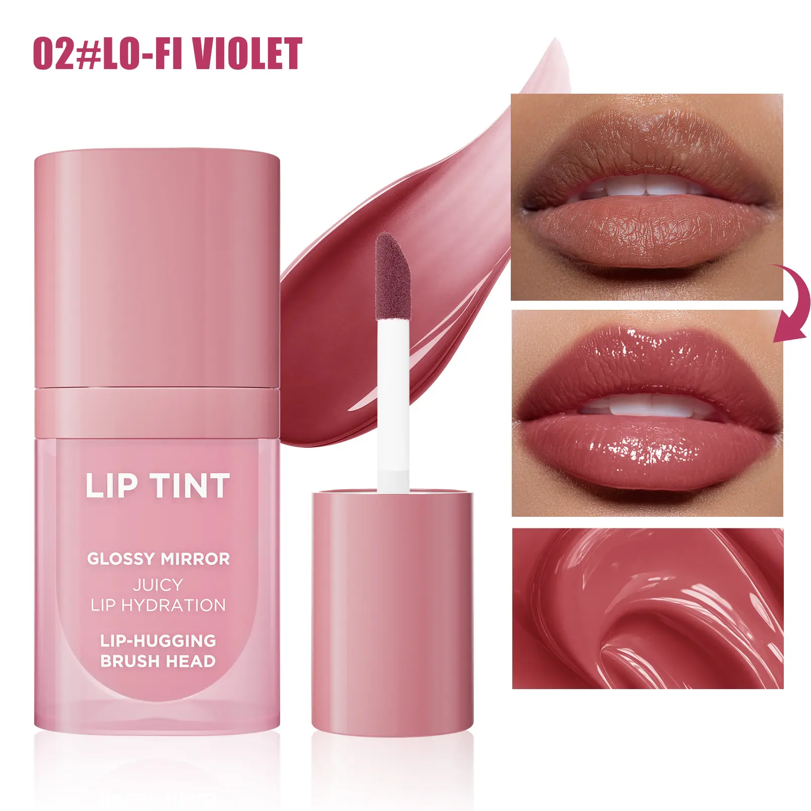 Longwear Gloss Lip Tint – Buildable Glassy Shine Lip Color with Lightweight Non-Sticky Texture, Smudge-Resistant & Transfer-Resistant Formula, High Pigment Juicy Lip Glow for Daily Makeup.