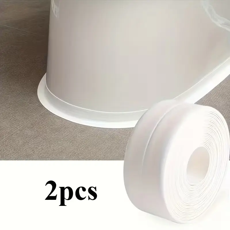 2 Rolls Self-Adhesive Seal Tape, Waterproof Bathroom & Kitchen Repair, Easy Use Adhesive Sealer for Bathtub, Toilet, Workshop