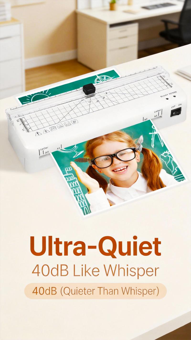 A4 Laminating Machine with Integrated Cutter 60s Warm-Up Never Jam Technology Safe Reliable Mini Laminator for Photos Docs Cards Tags Blue Pink Portable Lightweight 0.8kg Compact Design