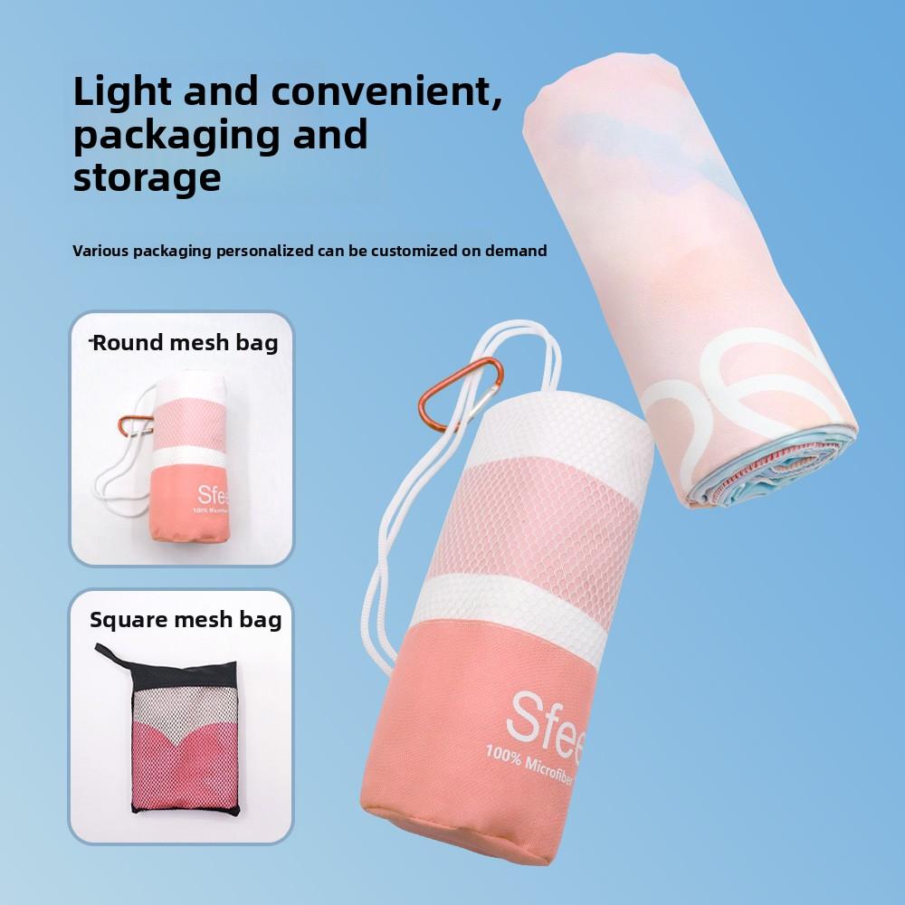 Beach towel Double-sided velvet absorbent swimming microfiber beach towel Printed quick-drying sports towel Universal golf