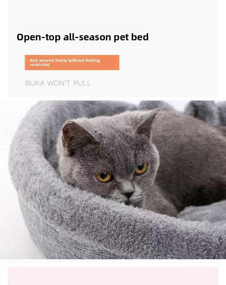 Heart Shaped Semi Enclosed Pet Bed Cute Cat Cave Warm Dog Cushion Nest All Season Universal Cat House Villa for Kitten Puppy