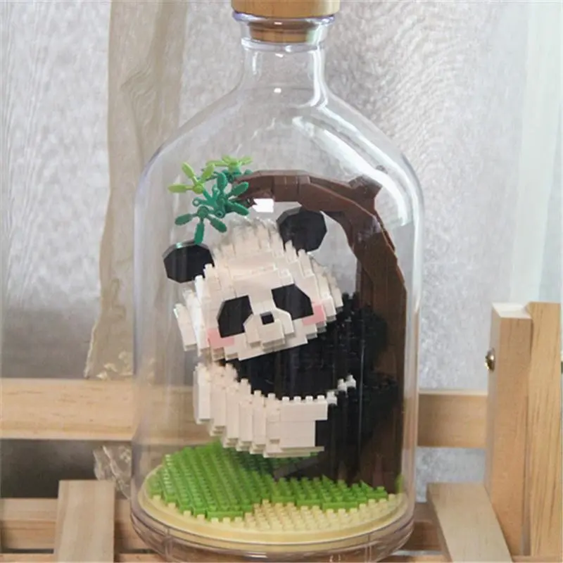 Climbing Panda Display Case Block Toy 1Pc, for 12 13 14 15 16 Year Old Teens Girls Boys Adults, Cute Animal Miniature Diamond Brick with Cover, Home Bookshelf Ornament, Valentine Day Birthday Gifts, TikTok Trend 2026