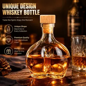 Innovative Glass Bottles for Bar and Spirits Storage, Ideal for Home Décor and Holiday Parties, Unique Design with Elegance and Versatile Use for Special Occasions