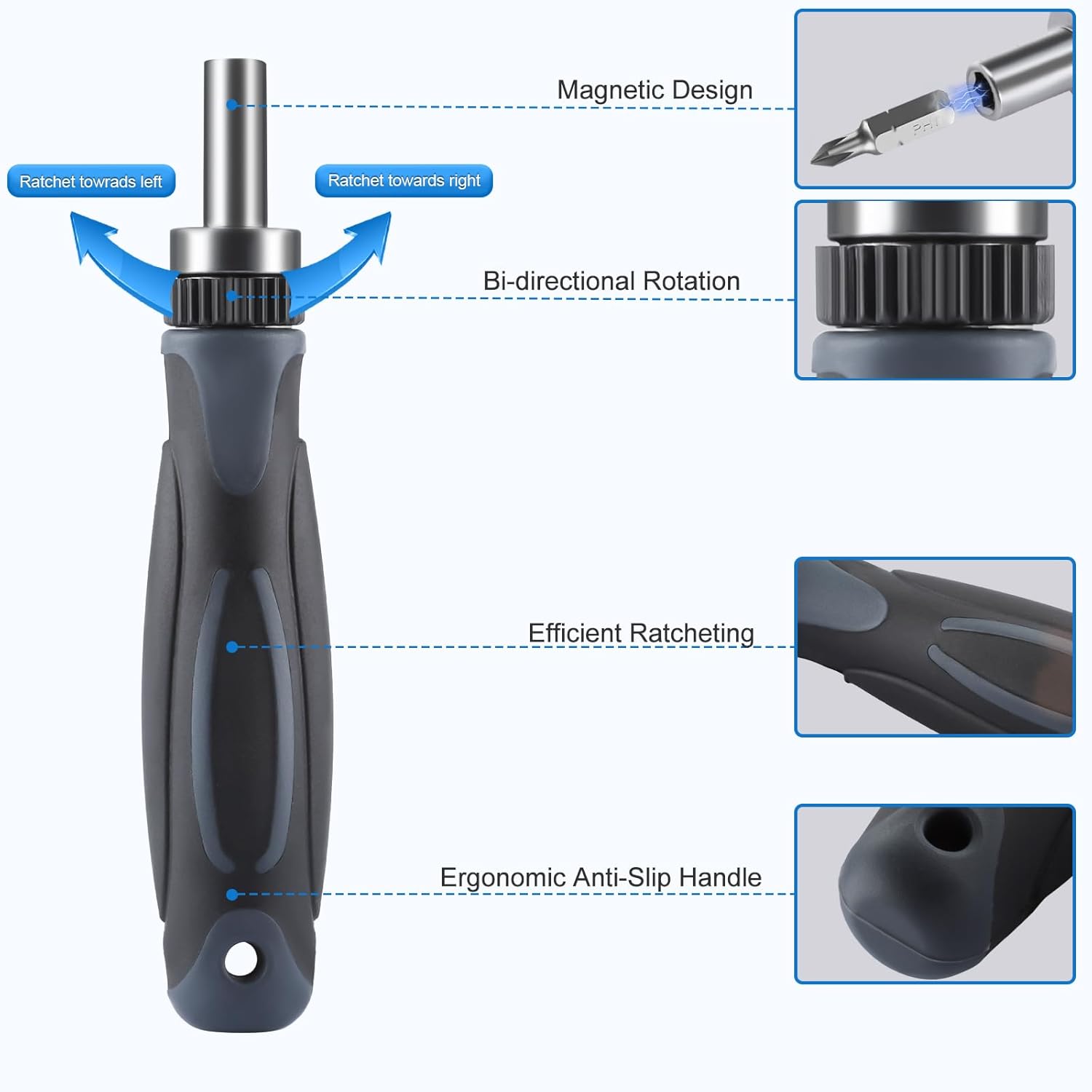 Ratchet Multipurpose Screwdriver Tool Set, 38pcs Socket Set & Screwdriver Bit Set with Rotatable Ratchet Handles & Storage Case, Household Repair Tool Kit for Bike, Hardware, Heavy Duty