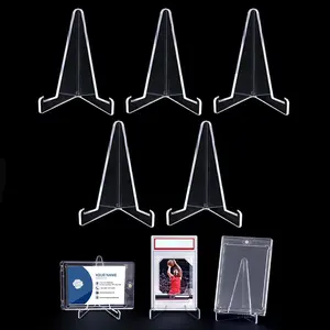 5pcs Easel Display Stand Acrylic Plastic Easel Holder Acrylic Stand for Display Place Card Holders for Home Office