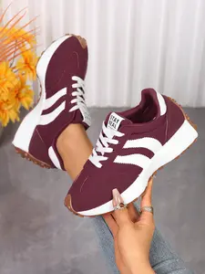 Women's Lace-Up Casual Breathable Lightweight Sports Shoes, Non-Slip Gym Running Training Sneakers, Durable All-Season Footwear
