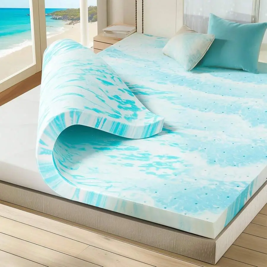 Mattress Topper, Memory Foam 3 Inch Thick Gel Infused Cooling Toppers Pad  Size Bed, Sleeper Sofa, RV,, CertiPUR US, Breathable