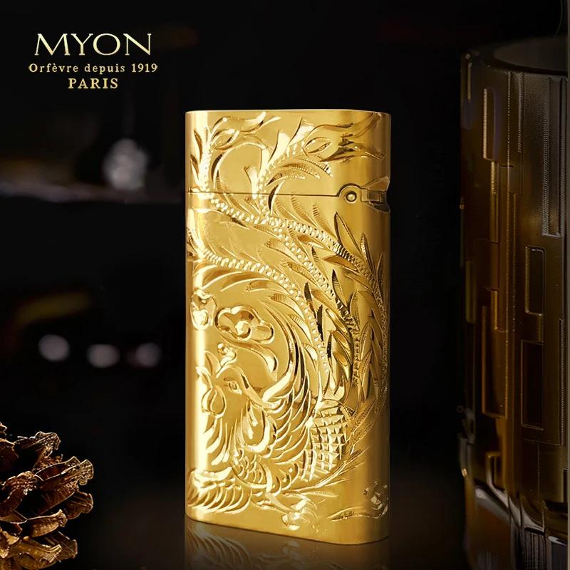 Luxury Gold Plated Vintage Lighter Full Copper Mini Size Unique Gift for Men Birthday Father Husband High End Fashion Collectible No Fuel Included