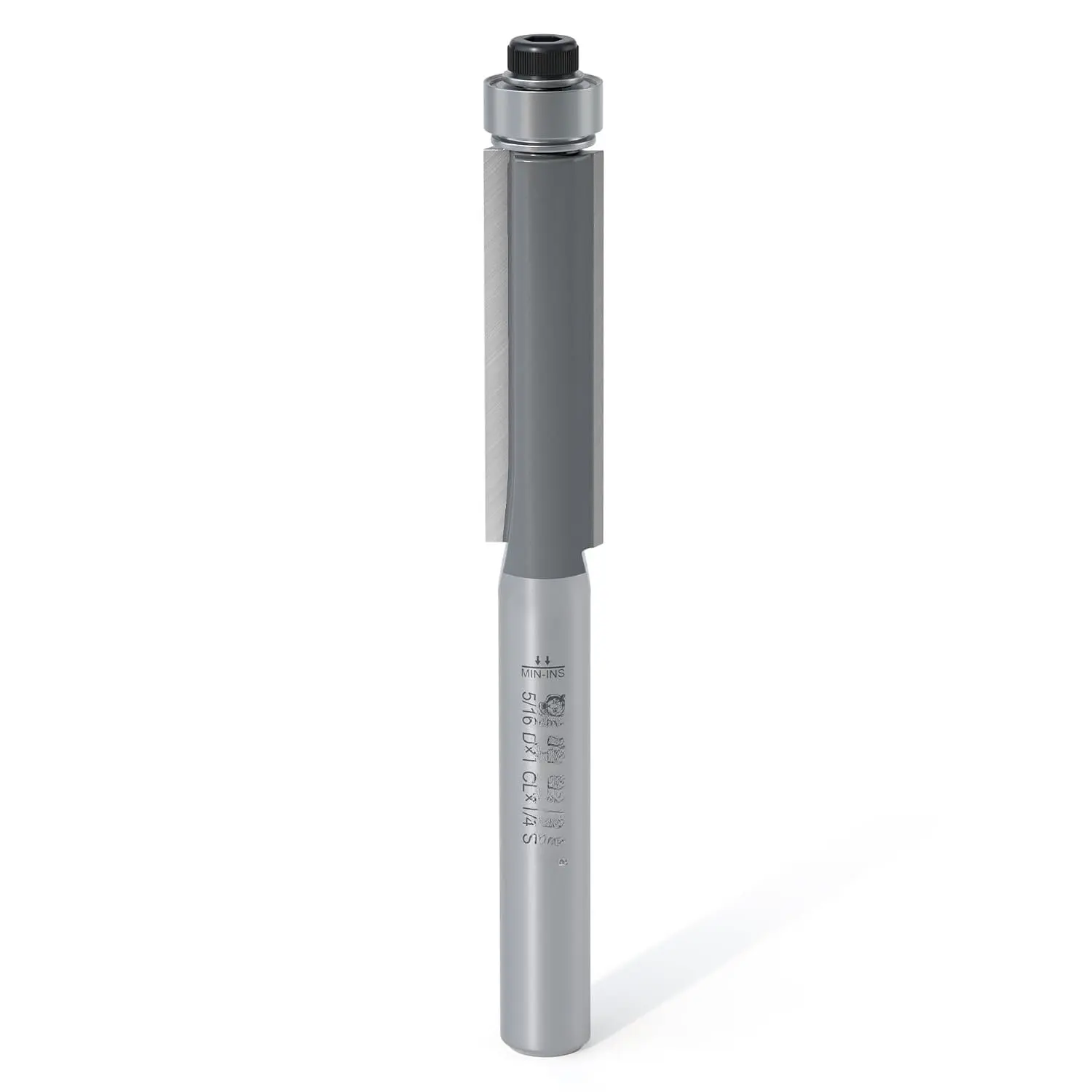 Professional Flush Trim Router Bits 1/4 Inch Shank, 5/16 Inch  Diameter, 1 Inch  Height for Woodworking, Bottom Bearing Professional Flush Straight Cut Trim Router Bit