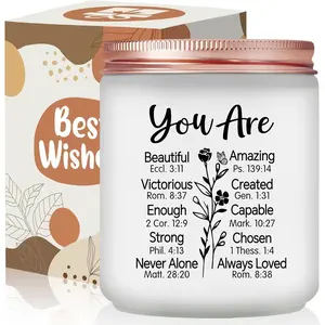 Christian Gifts for Women Faith - Christian  Christmas , Catholic Inspirational Prayer Blessed Religious Candle Gifts for Mom, Friendss, Sister, Girls -  Verse Baptism