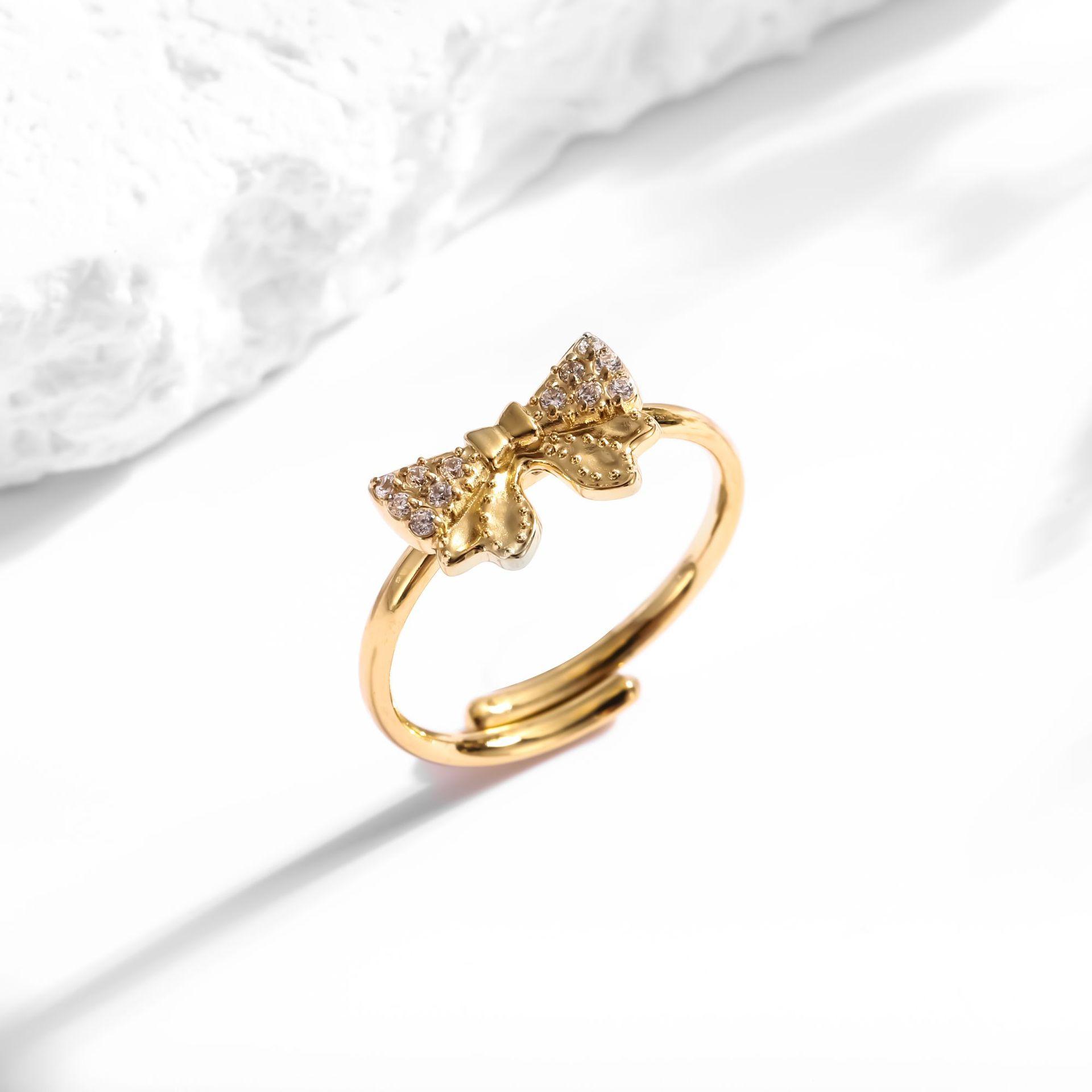 Mothers Day Gifts Bow Rings for Women Mother Daughter Cubic Zirconia Bow Knot Tie Ring Cute CZ Friendship Promise Stack Ring Anniversary Birthday Jewelry Gifts for Sister