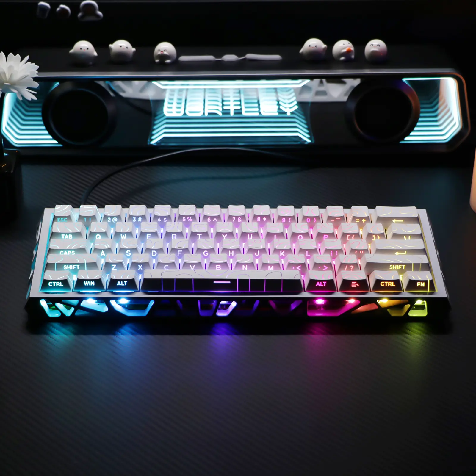 NC61 61-Key Magnetic Switch Gaming Keyboard, Compact Wired RGB Backlit Mechanical Keyboard for PC, Laptop and Desktop