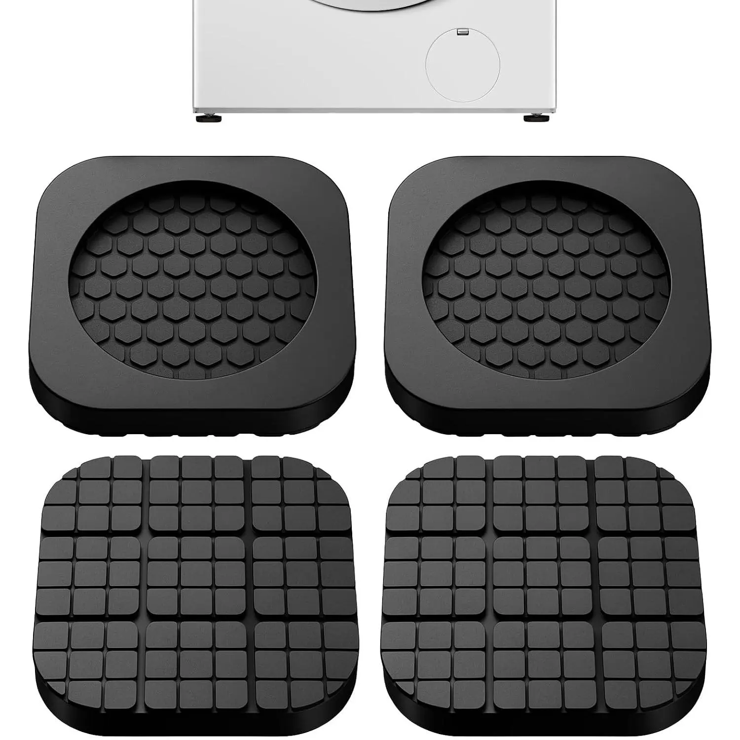 4 count Anti Vibration Pad for Washing Machine, Washer and Dryer Pedestals, Rubber Shock Absorbing  for Noise Cancelling and Floor Protection
