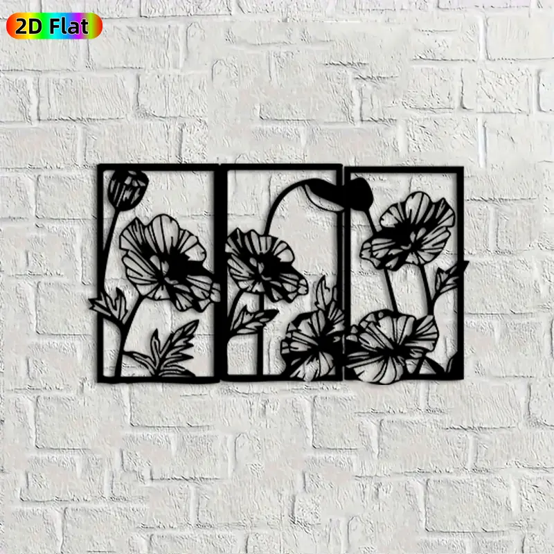1pc Poppy Metal Wall Art,Poppy Statue Mural, Ideal Gift for Christmas, Thanksgiving, Rust-Resistant Metal Wall Decor Wall Sculptures, Perfect for Wall & Fence, Poppy Decor Enthusiasts