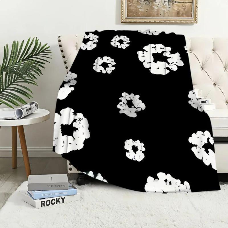 Luxury Comfort Soft Plush Blanket D-Denim for Sofa Fashion Living Room Office Bedroom Travel Gift Single-sided T-Tears Printed