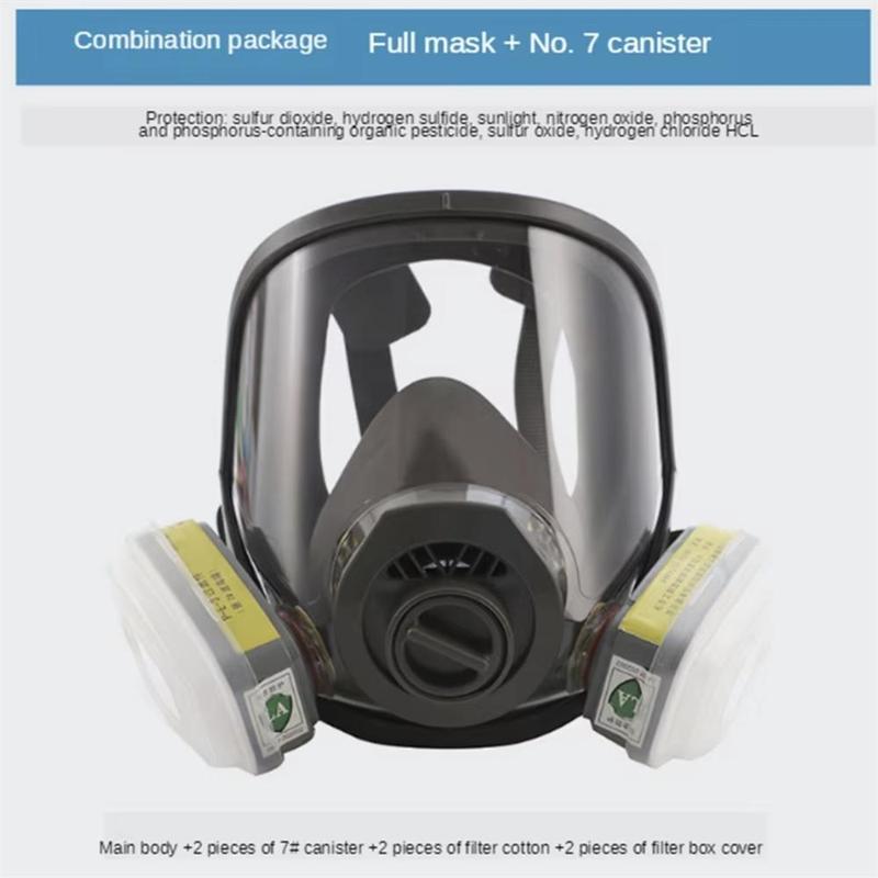 New Anti-Fog Dustproof 6800 7-In-1 Full Face Gas Mask, Industrial Painting Spraying Respirator Filter, Safety Work Protection Gear