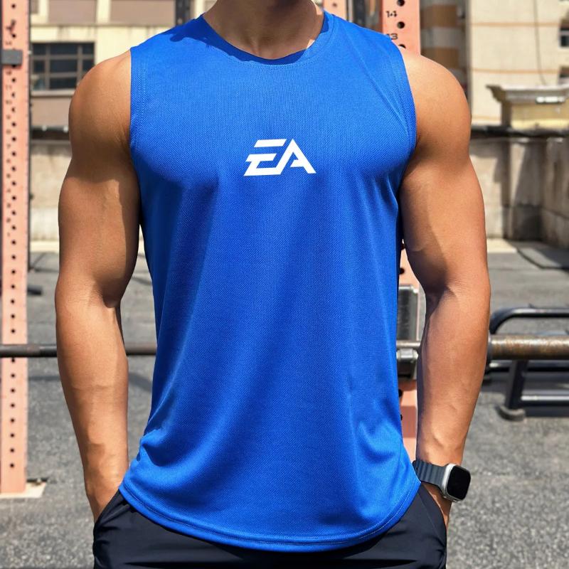 Kyn Apparel Sleeveless T-shirt Men Quick-drying Fitness Bodybuilding Shirt Male Fashion Basketball Vest Mesh Breathable Summer Gym Tank Men